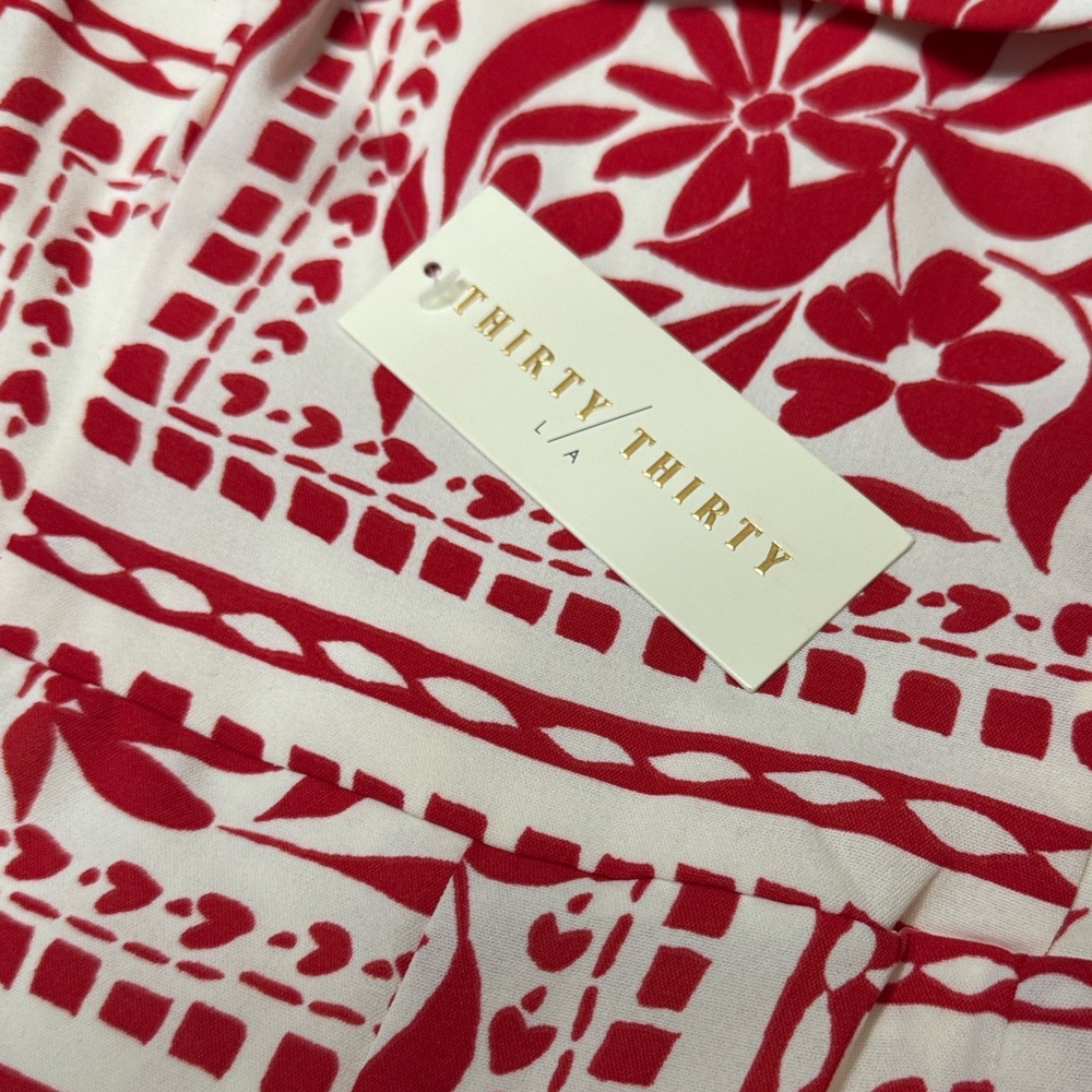 Thirty Thirty Women’s Red & White Halter Romper | Size Large | NWT - Picture 11 of 11